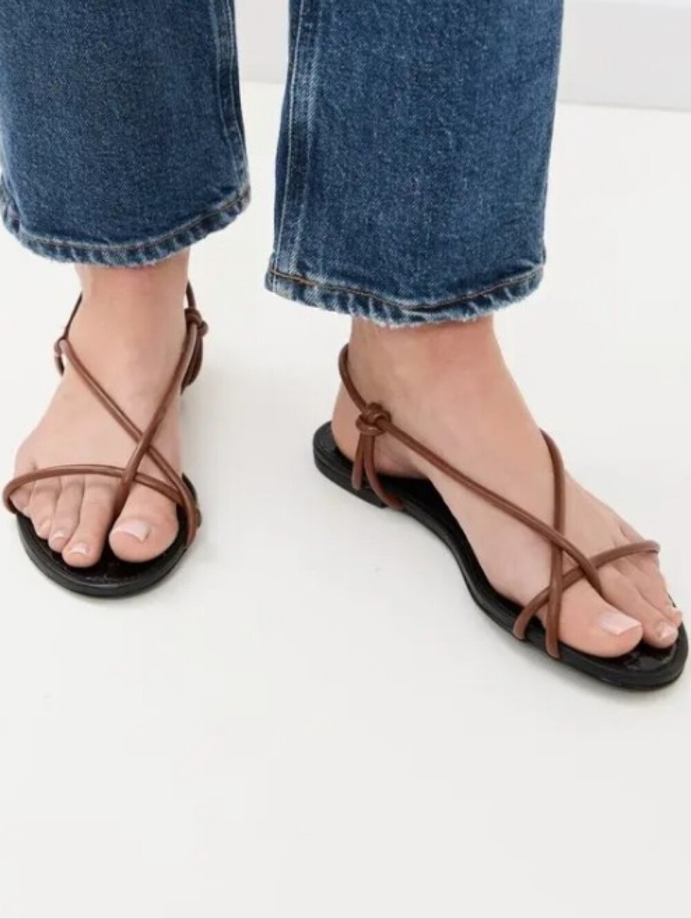 SCHUTZ Brown Strappy Flat Sandals